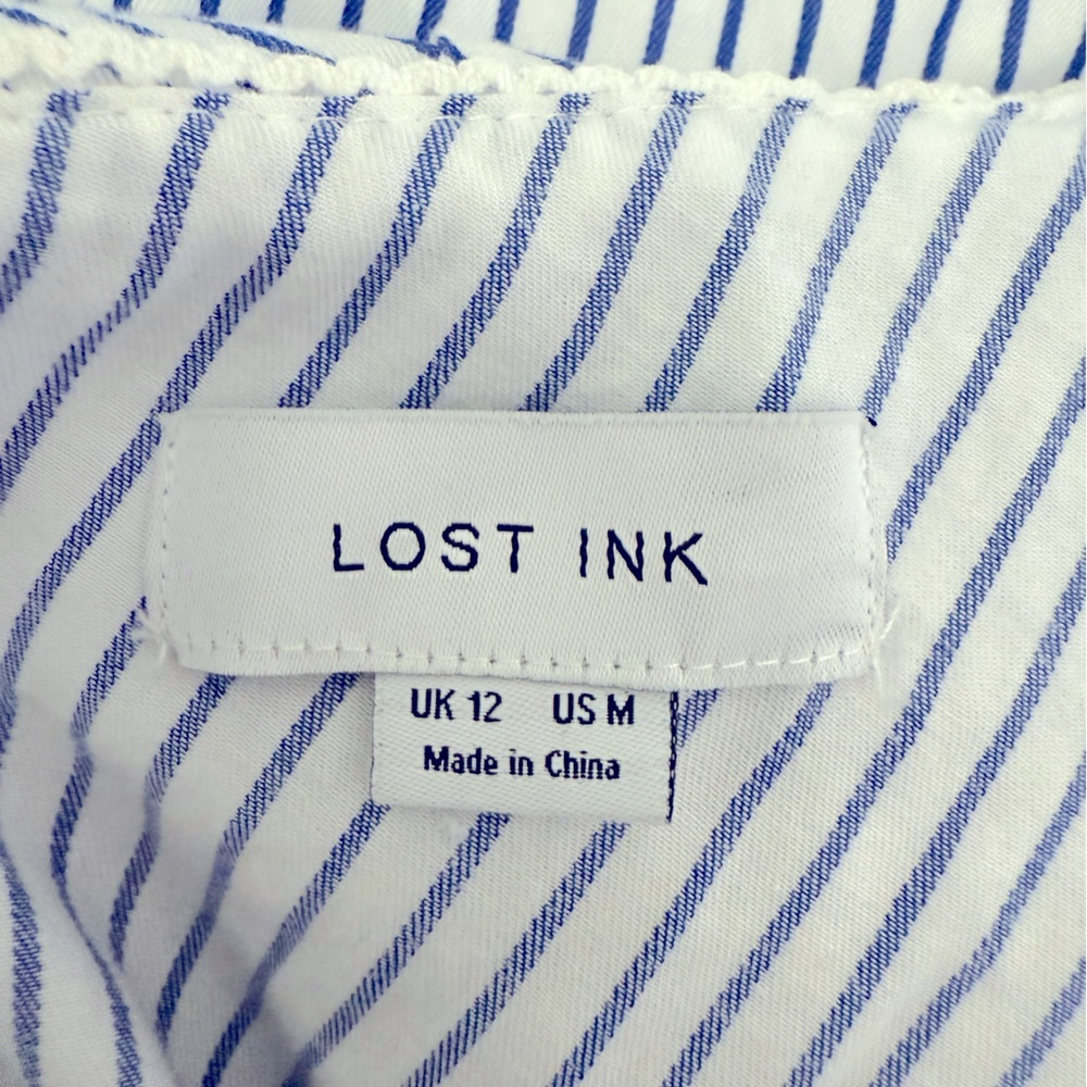 Lost Ink One-Shoulder Striped Jumpsuit. Size M - Picture 8 of 13